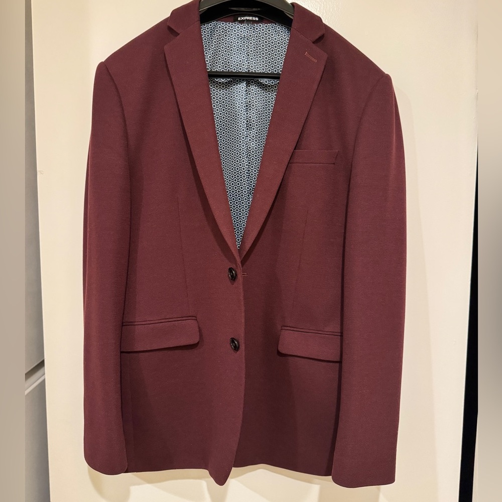 Express Mens Blazer | Wine Red - Gem